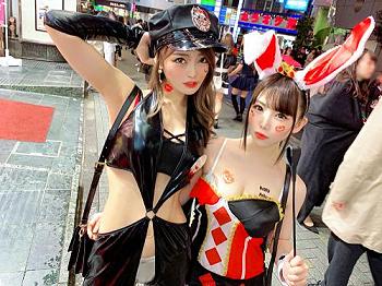 [ナンパ]【素人】渋谷で一番エロいギャル共を発見！『ははは～ウェ～イ♡』ハロウィンで乱れる渋谷ギャルを捕獲ｗ