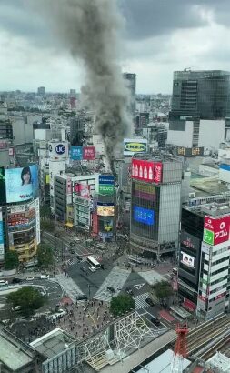 【速報】渋谷センター街、火事で煙モクモク
