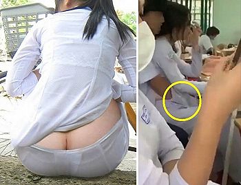 [素人]【エロ動画】ベトナムのアオザイ女子●生、エロすぎて授業中に手マンされる
