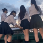 【動画】女子高生さん、友達にスカートをめくられてパンチラしてしまう