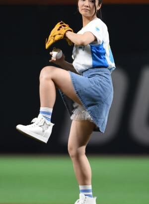 【野球】元ＡＫＢの倉持明日香、６度目始球式もノーバンならず